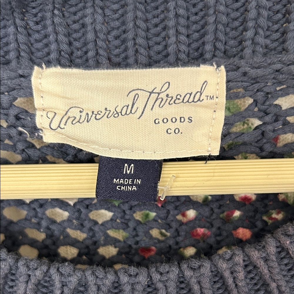 Universal Thread Dark Blue Crochet Sweater - Picture 2 of 3